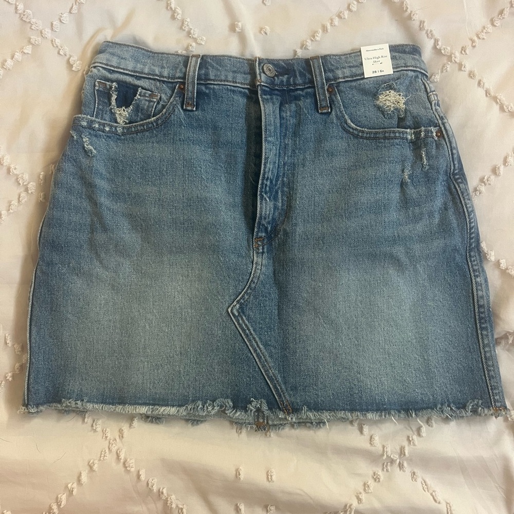 Abercrombie & Fitch ultra high rise Jean Denim Mini Skirt